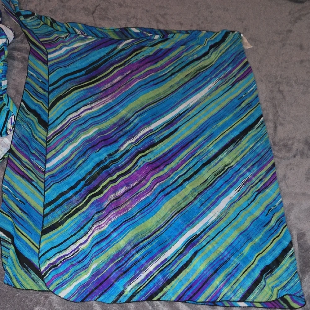 Swimsuits For All Multicolor Striped One Piece - Picture 5 of 8